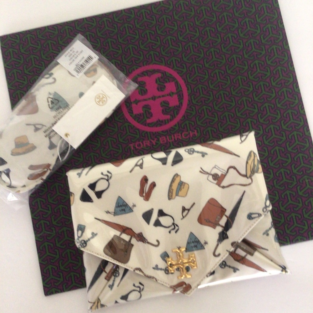 TORY BURCH CLUTCH AND EYE MASK GIFT SET NWT